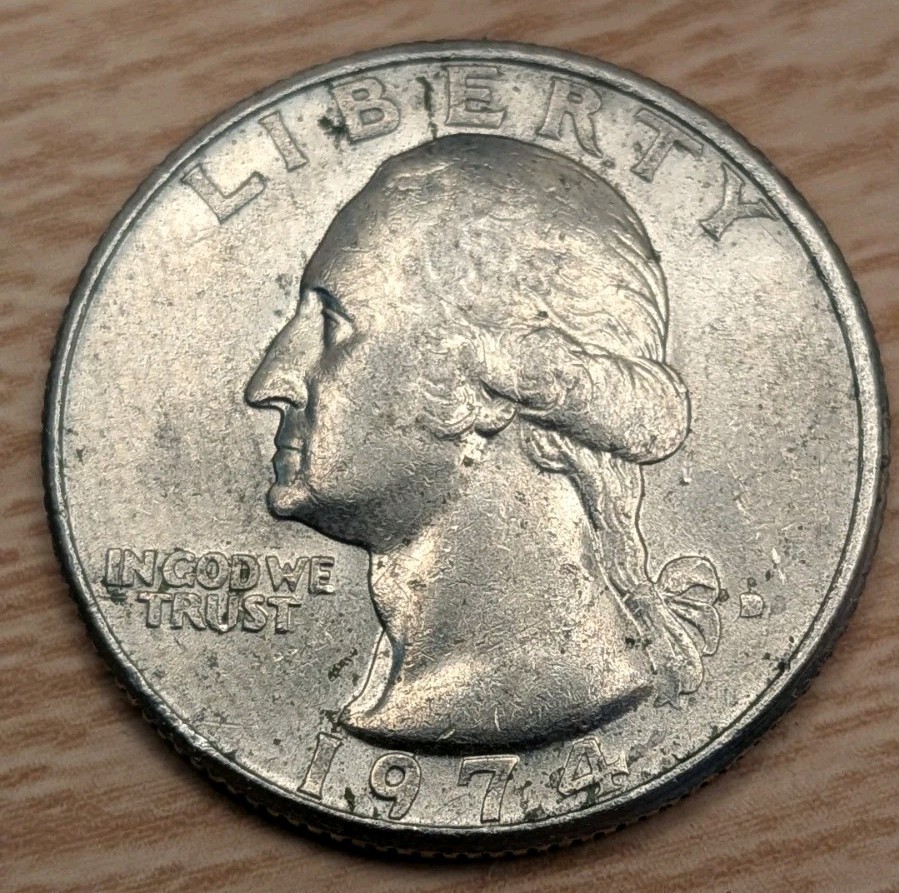 1974-D Washington Quarter Error: Filled D Mint Mark