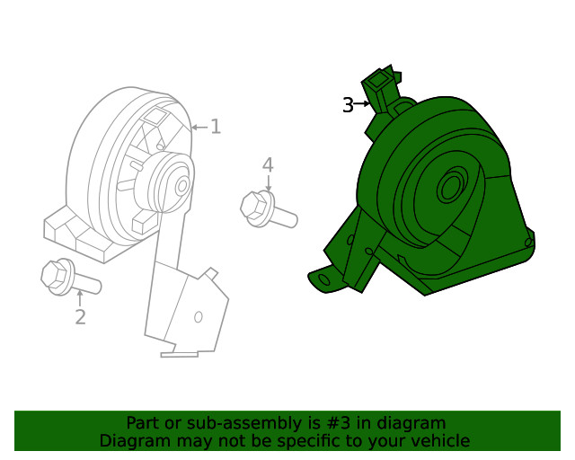 Genuine Ford Low Note Horn M2DZ-13832-A