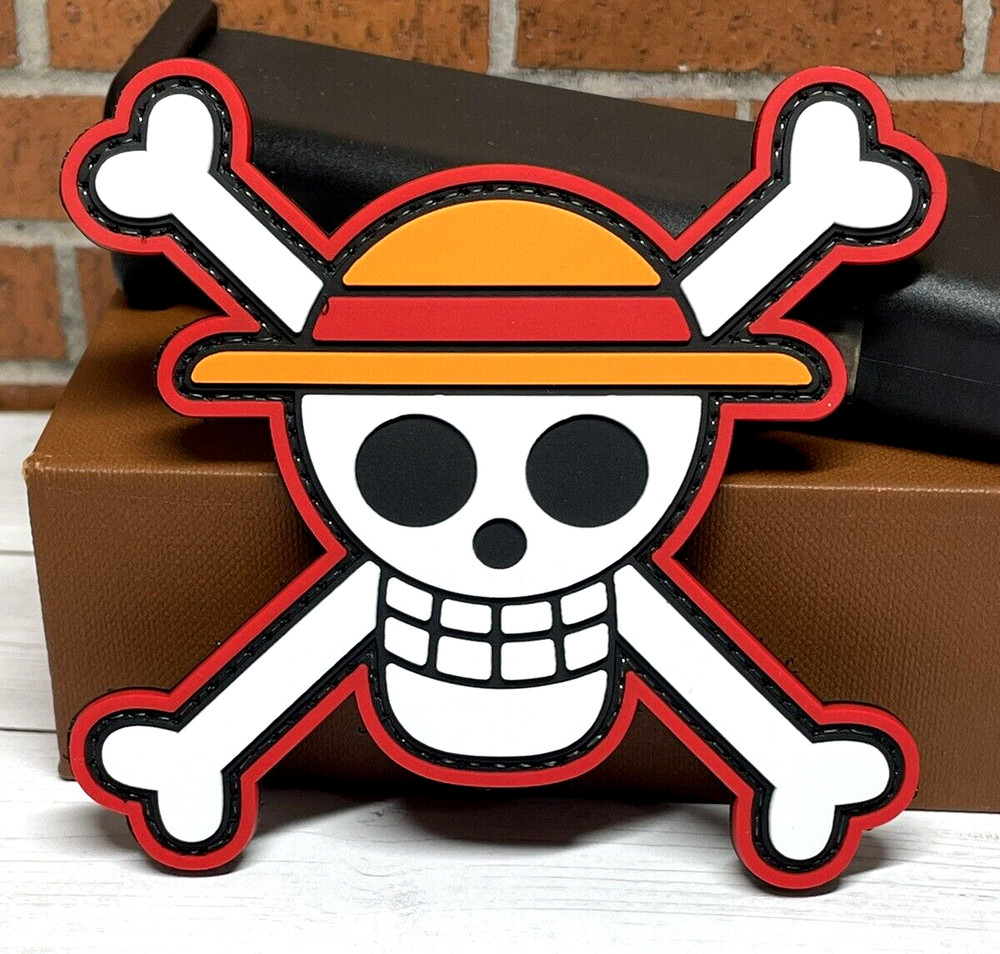 Tactical PVC Patch - Straw Hat Skull Patch -  Morale Funny Cross Bones Patch