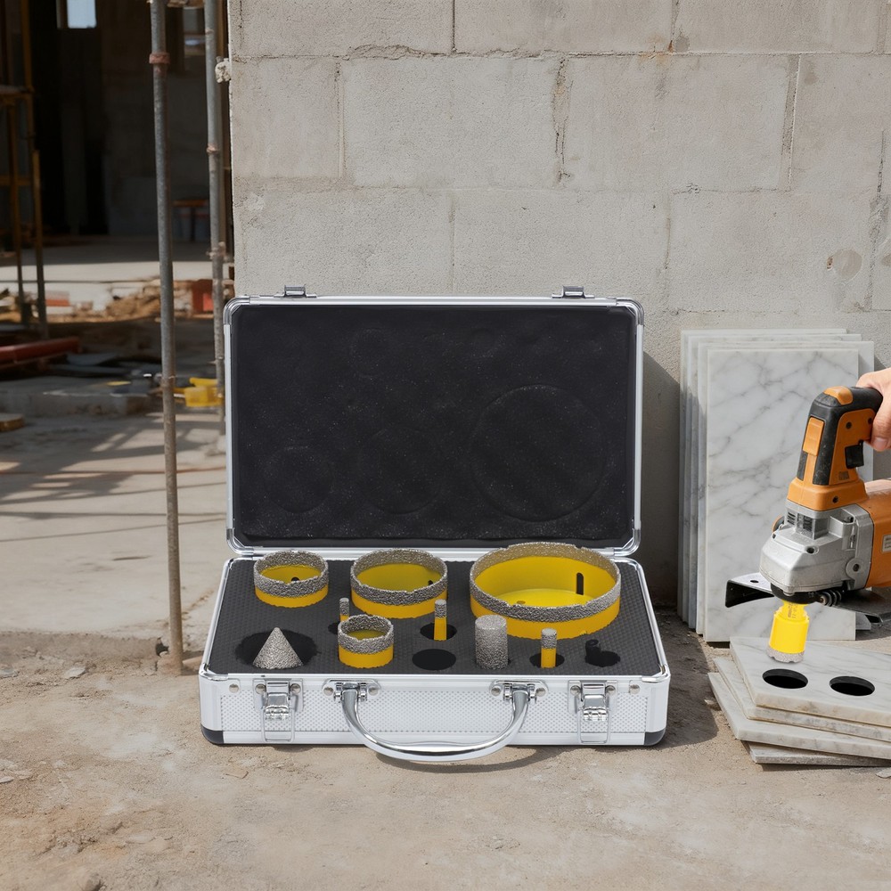 10Pcs Drill Bits, Diamond Drill Bits Kit, Professional Drilling Tool Set Toolbox