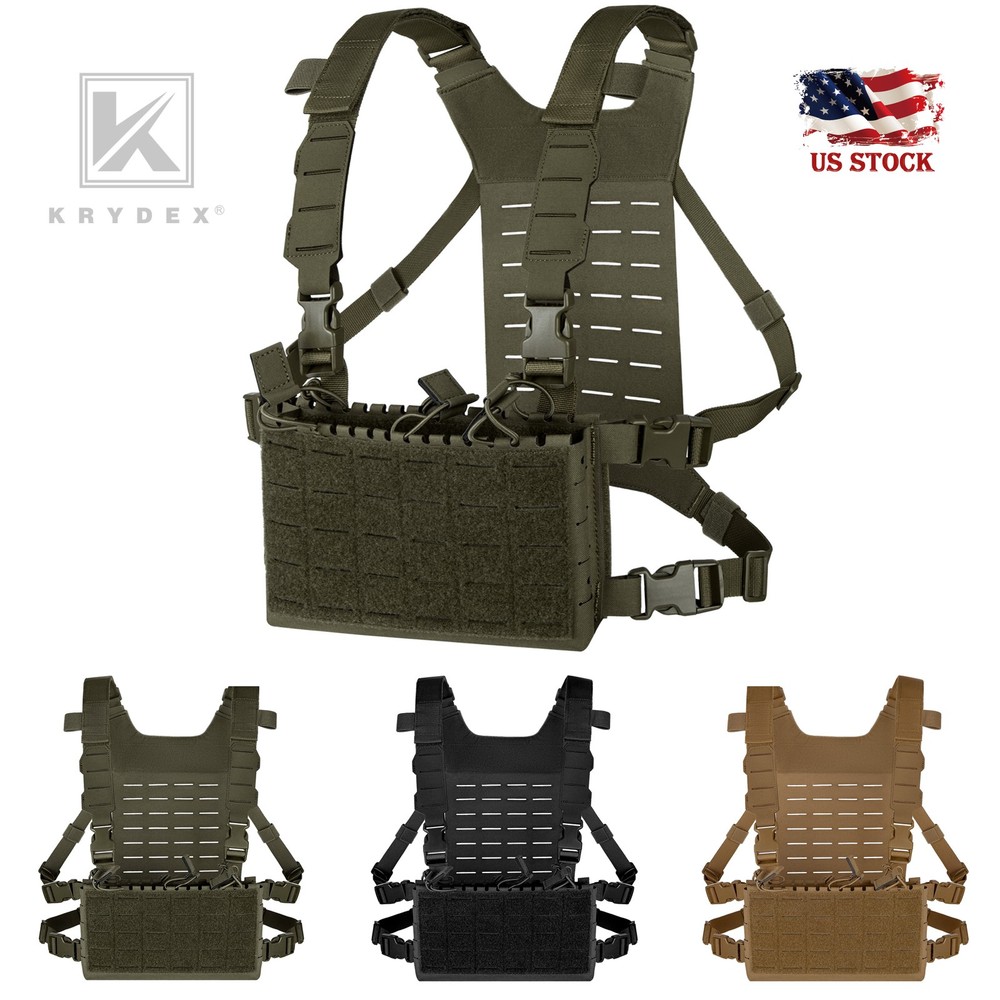Krydex Tactical Chest Rig Shoulder Strap with MOLLE Panel Add-on Loading System
