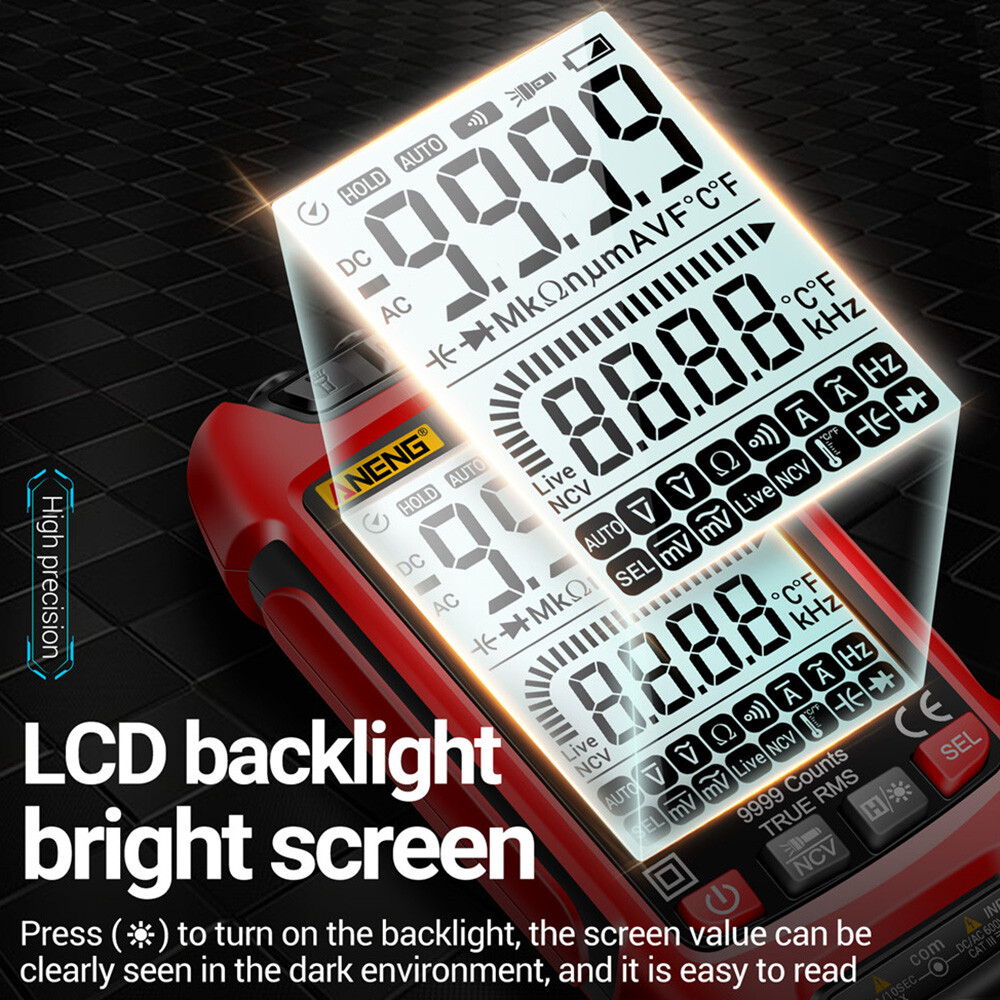 ANENG SZ02 Digital Multimeter Voltmeter Ammeter Resistance Transistor Meter Tool