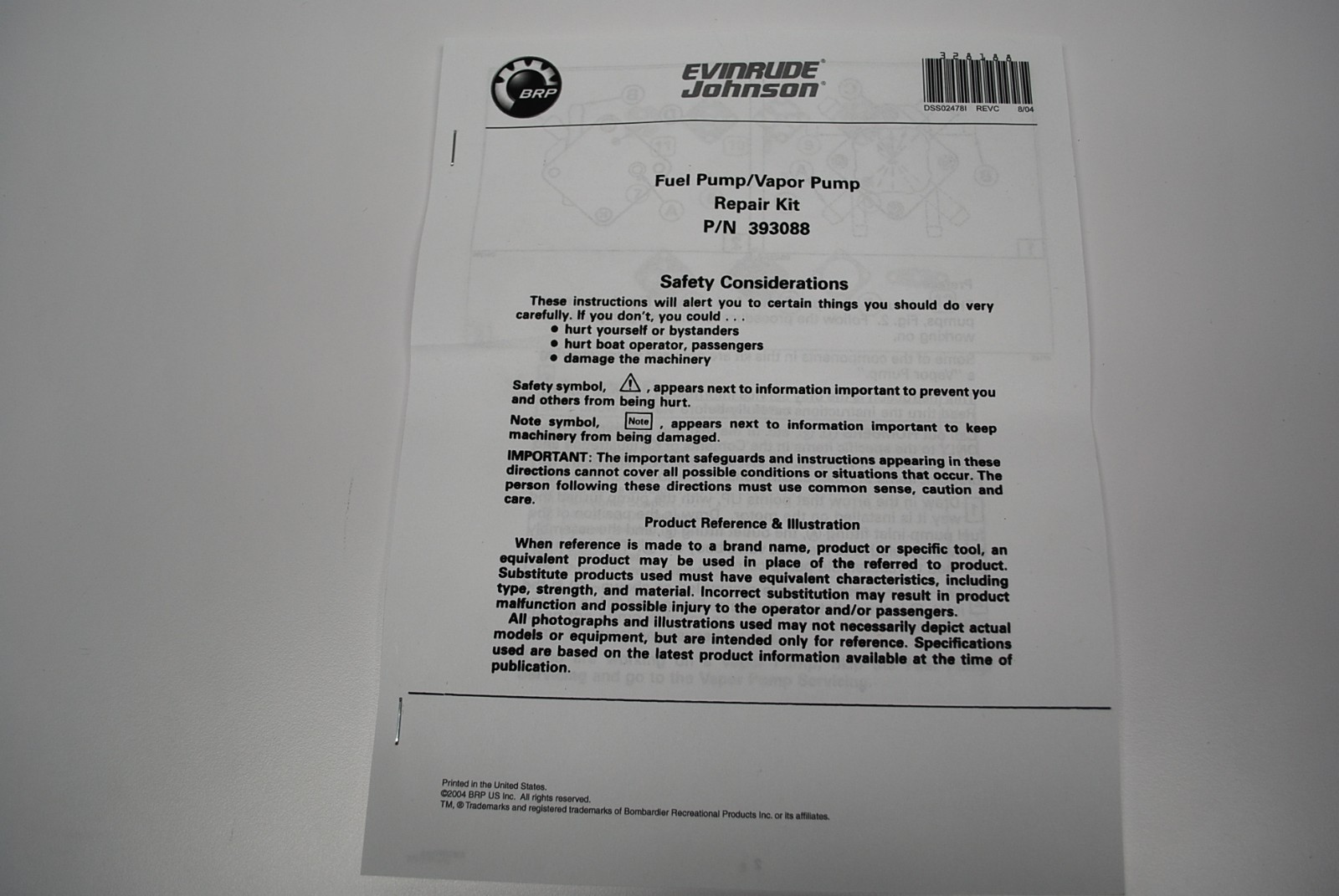 New Johnson Evinrude OEM Outboard Fuel Pump Repair Kit 393088 BRP/OMC