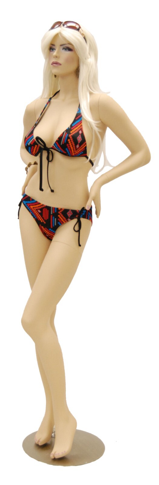 Adult Female Realistic Fleshtone Fiberglass Fashion Mannequin with Base and Wig