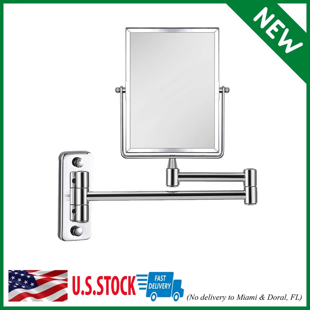 3X Magnifying Wall Mounted Vanity Makeup Mirror | Rectangular 8x6 Inch