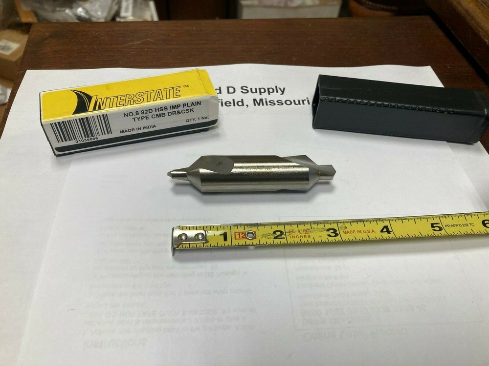 Interstate #8, 82°, 3/4" Body, High Speed Steel, Combo Drill & Countersink