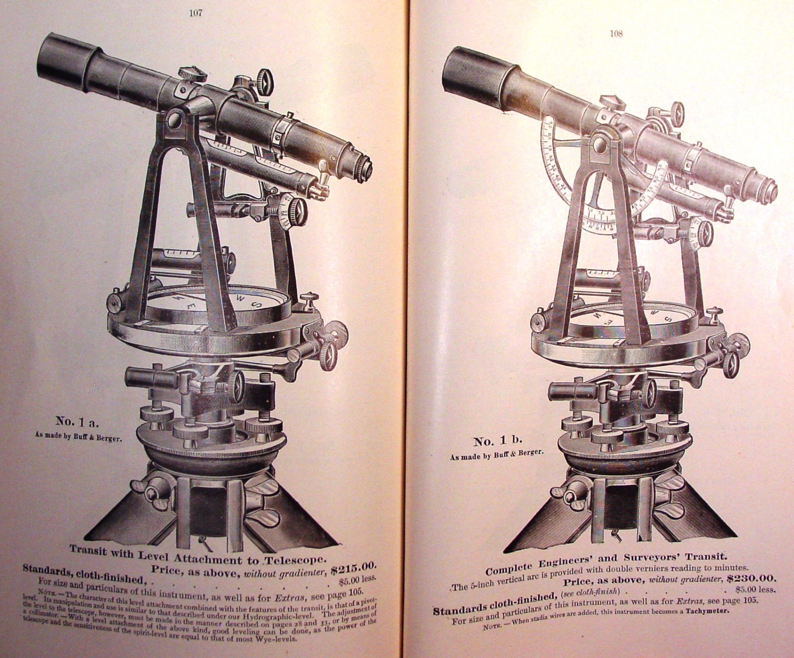 1892 Buff Berger Surveying Insts. Catalog