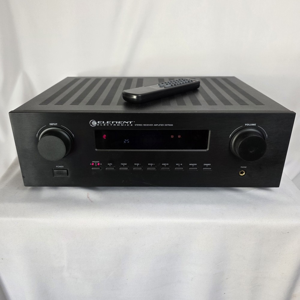 Element Electronics Stereo Receiver Amplifier ESTR200 w/ Remote. Tested Working