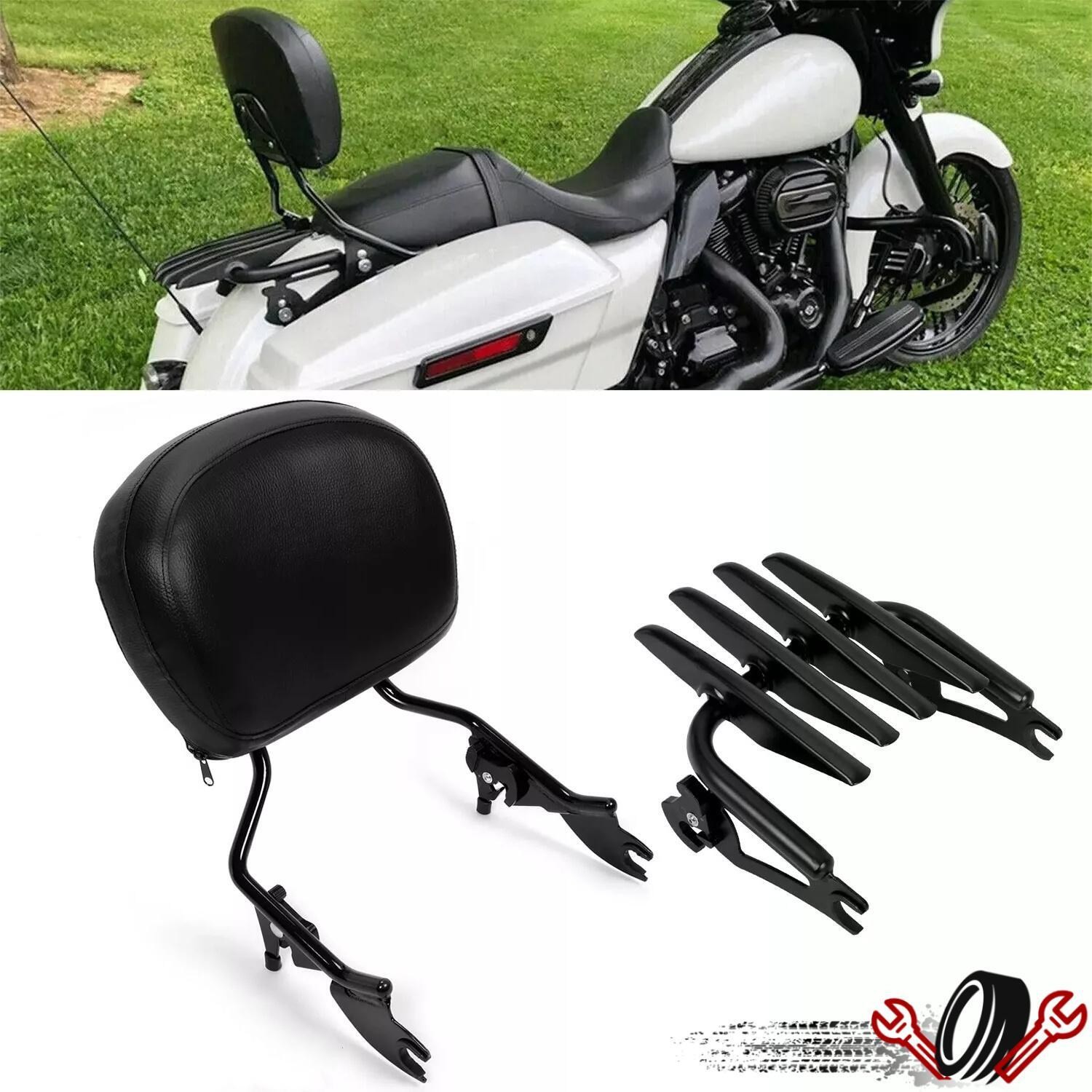 Backrest Sissy Bar Stealth Rack For Harley-Davidson Road Street Glide 2009-2024