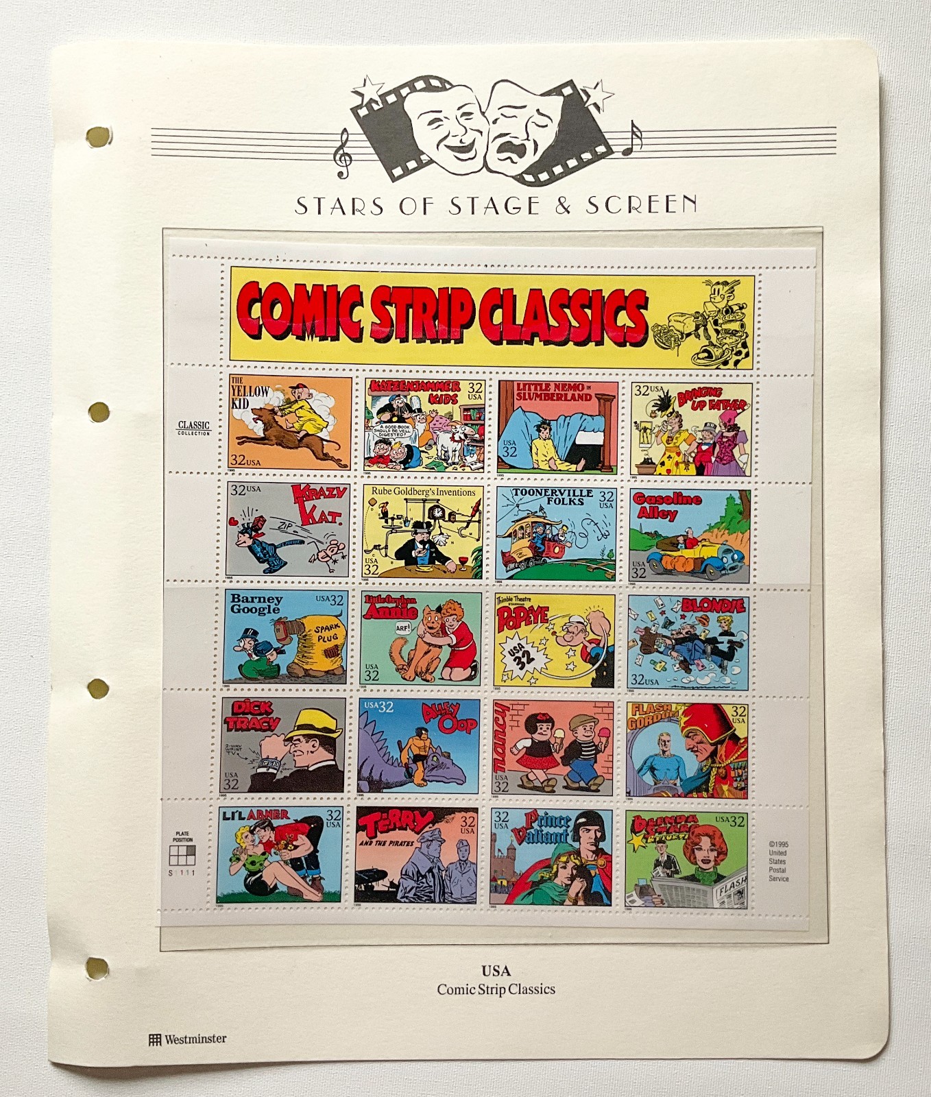 USA Stamps 1995 Comic Strip Classics + 2009 TV Early Memories Sheets MNH