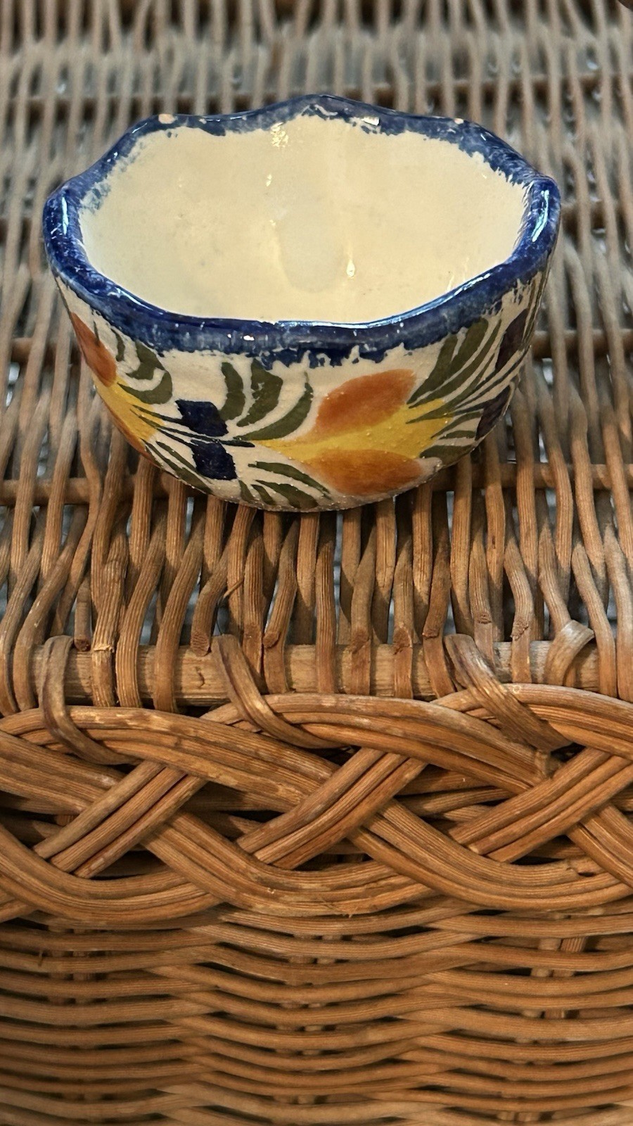 Henriot Quimper Pottery 2” Master Salt Signed