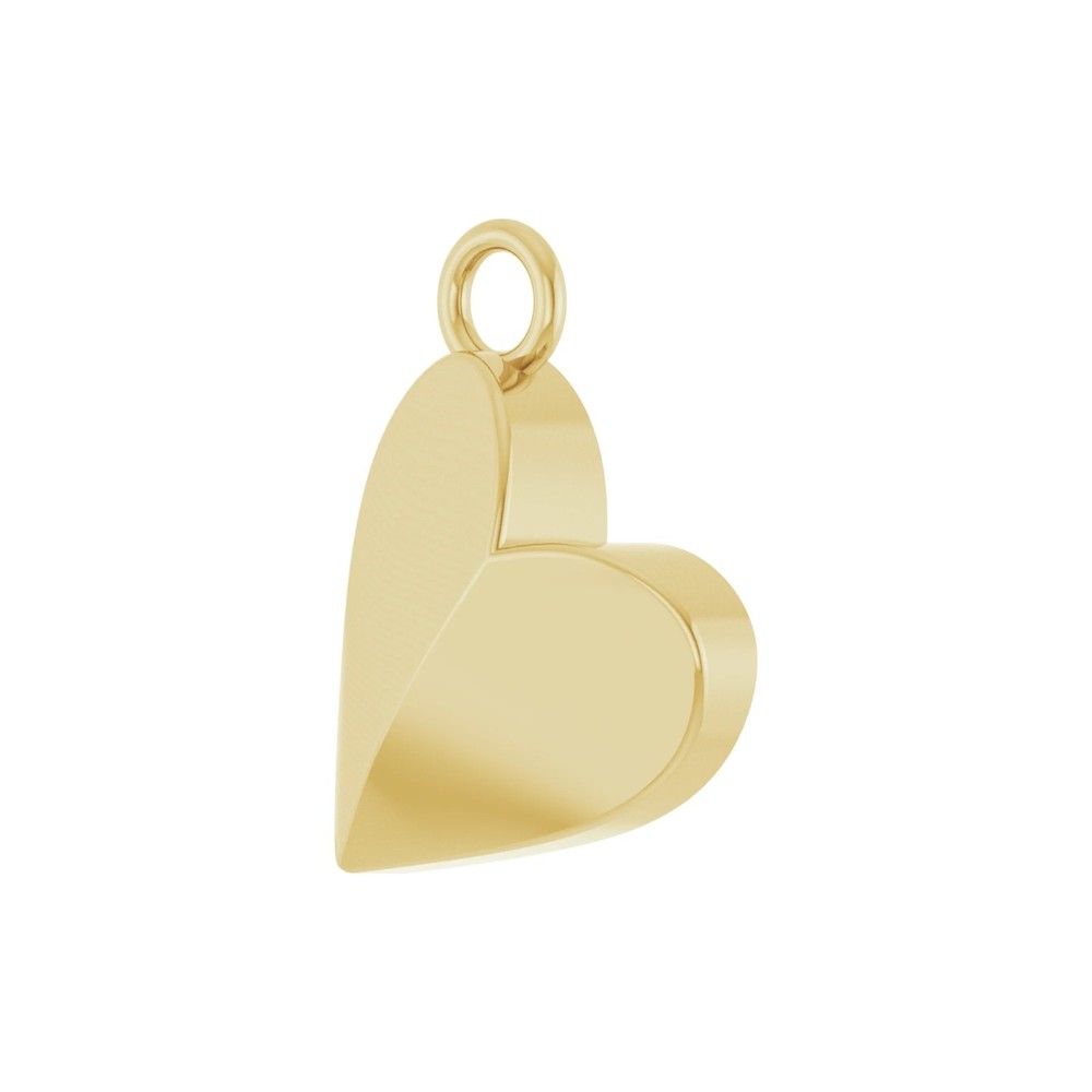 10K 14K 18K Solid Gold, Platinum & Sterling Silver Heart Dangle