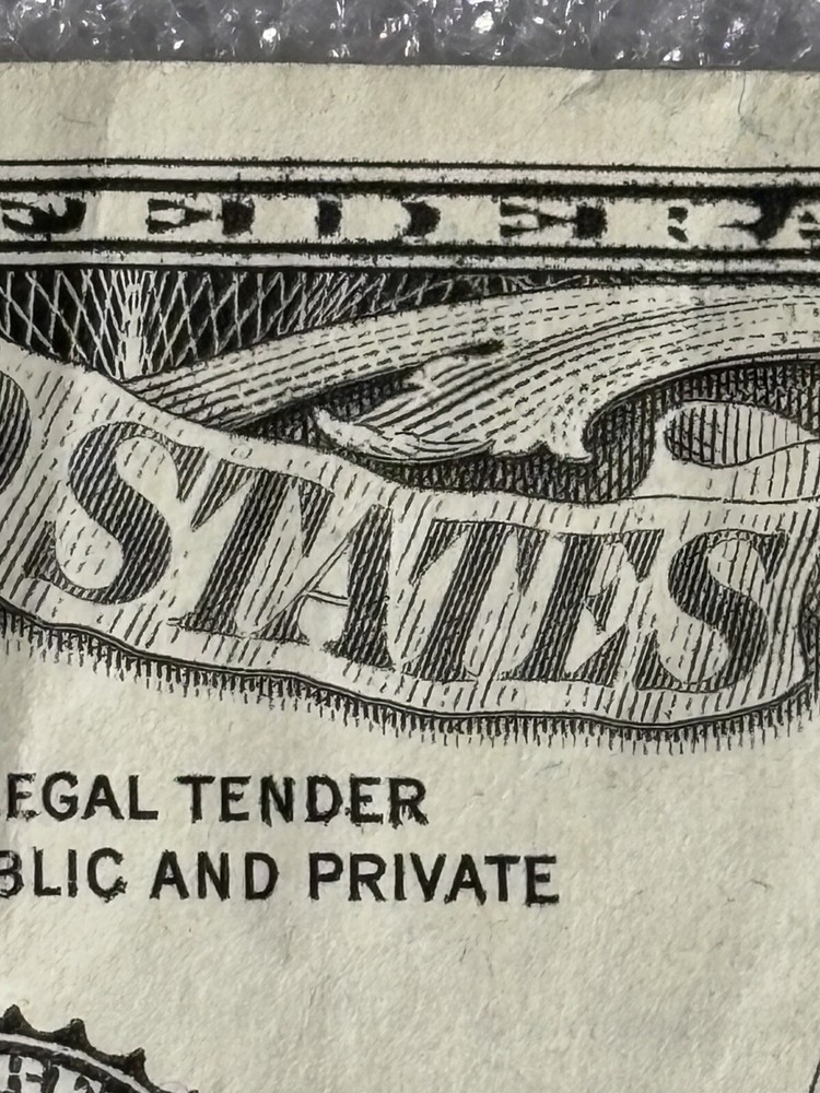 1988A $20 Error Note W/extra ink , Ink Bleeds and slightly Off Centered/Miscut