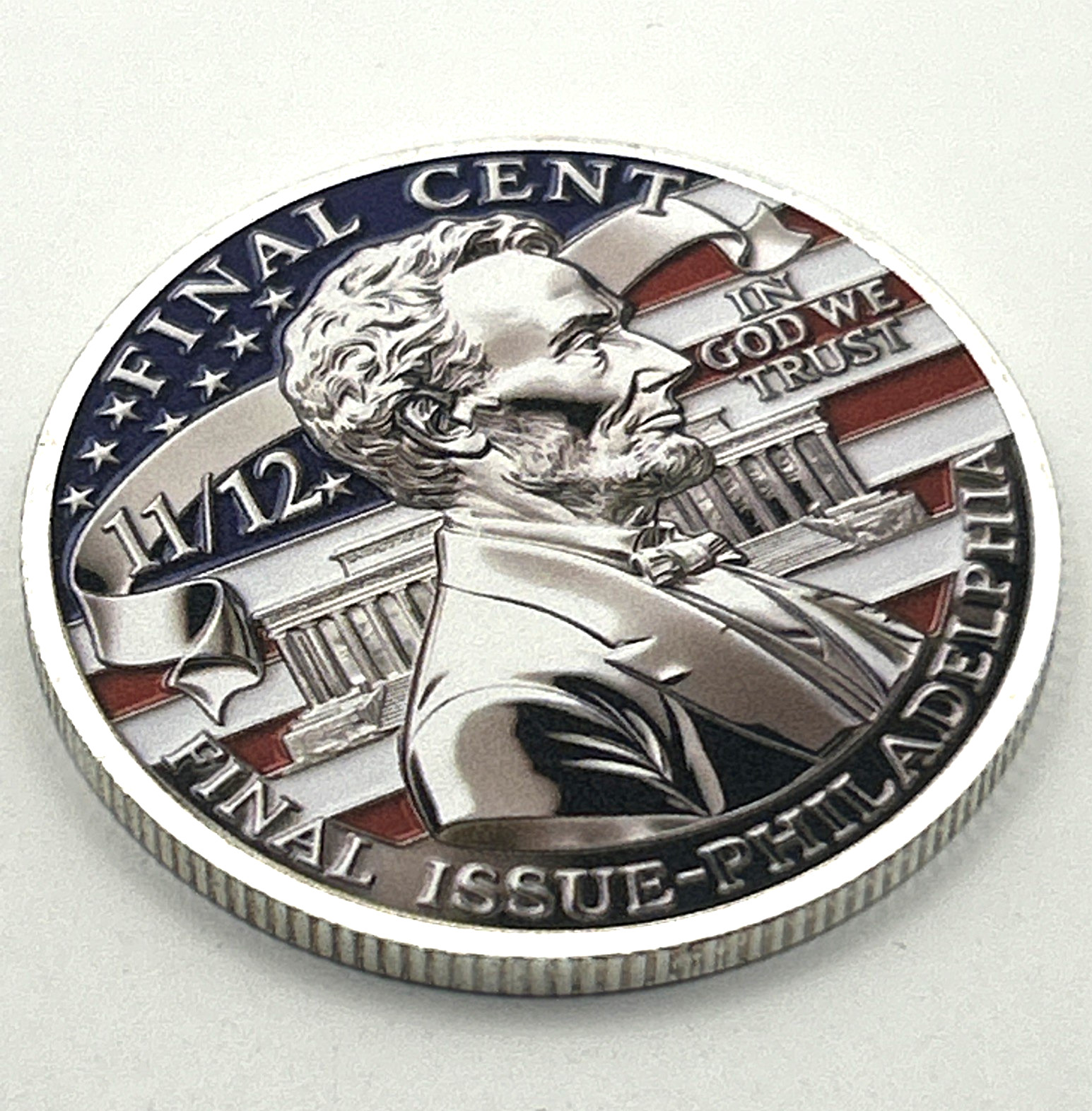 The Final Cent Tribute RIP 232 Years *Philadelphia Penny* (2D Flat) Coin Medal