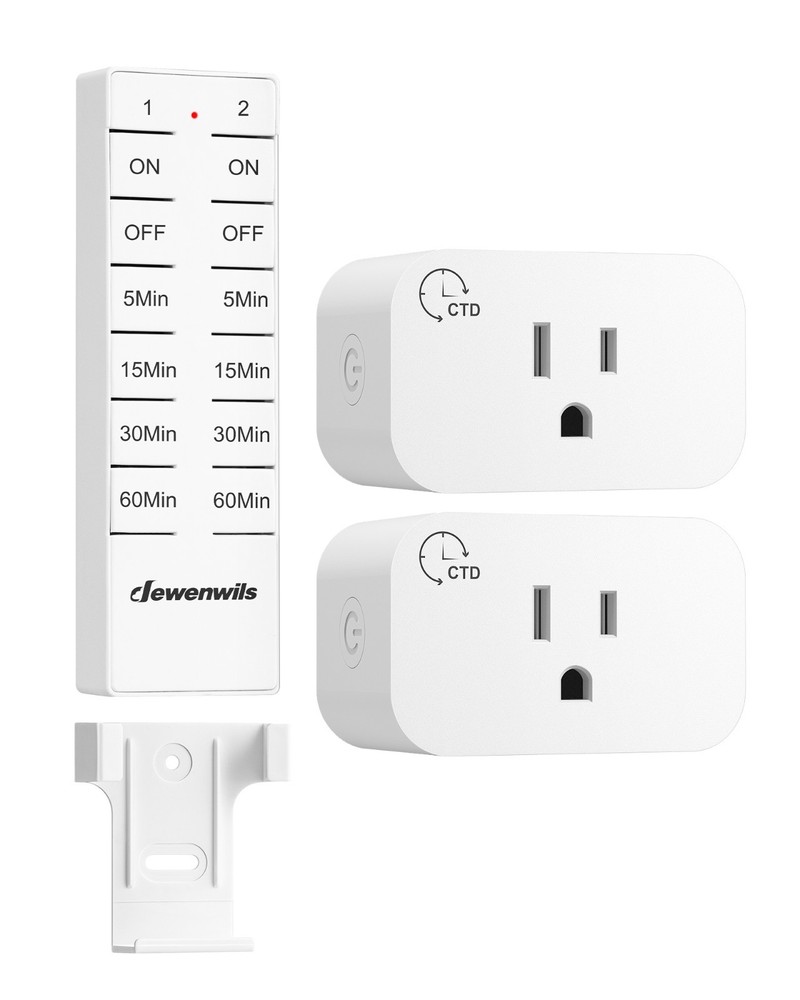 DEWENWILS Wireless Remote Control Outlet & Timer, 15A/1875W 100FT RF Range,