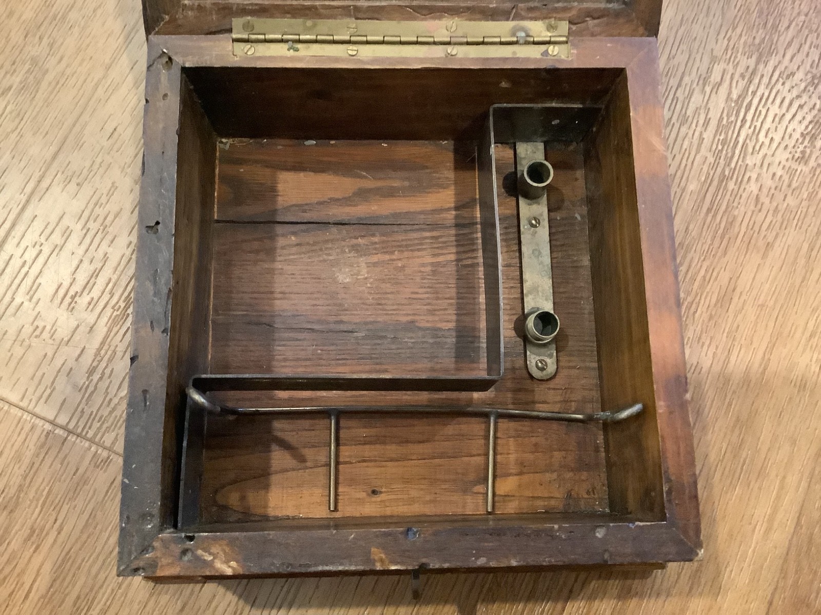 Antique Copper Brass Medicine Inhaler, Wooden Case