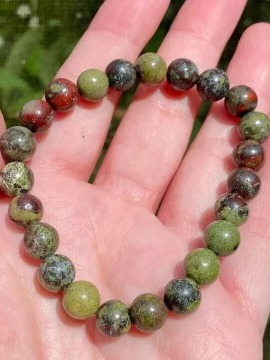8mm Dragon Blood Stone Beads Stretch Bracelet for Women Men