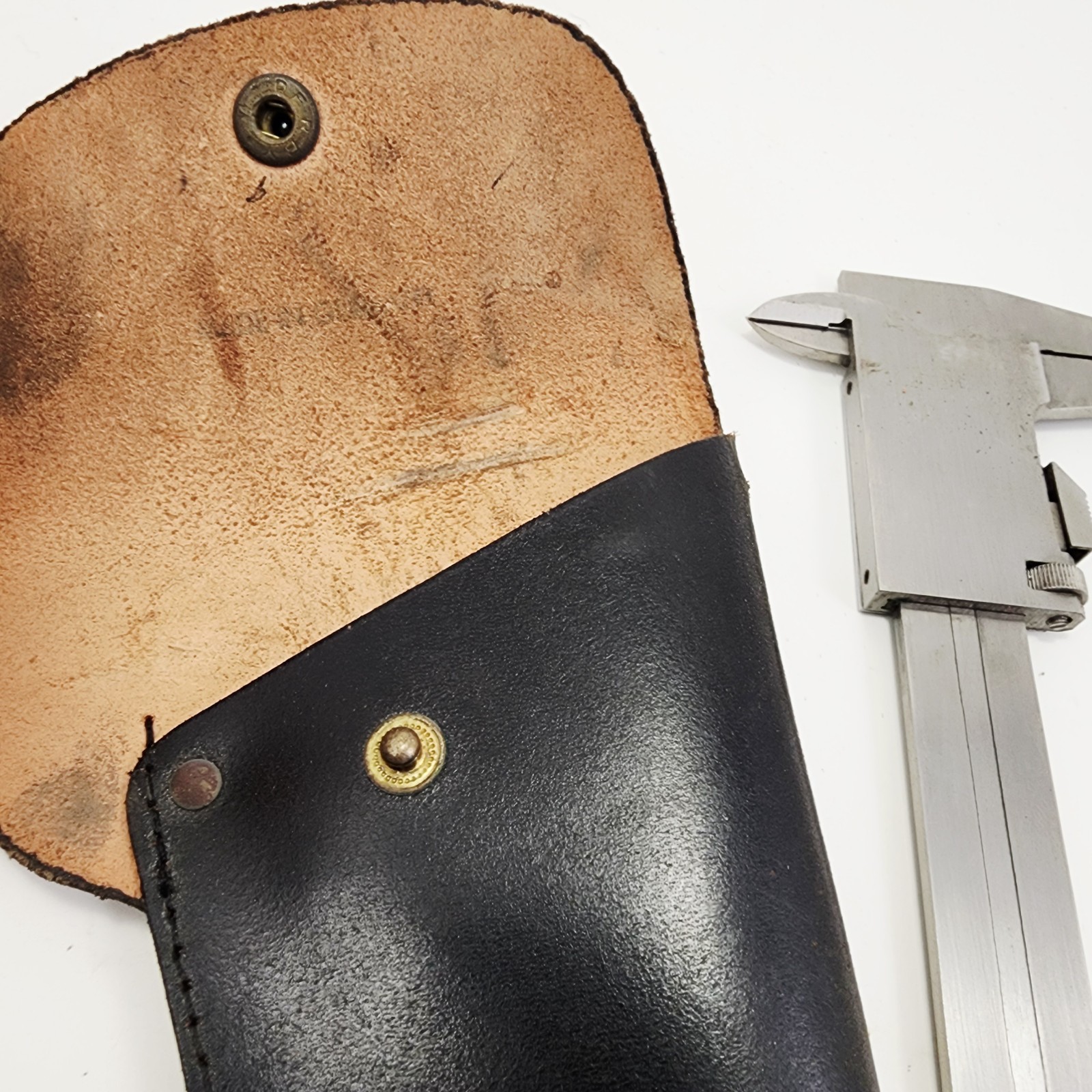 Vtg Craftsman 40163 DJ Stainless Steel Caliper Tool West Germany w/ Leather Case