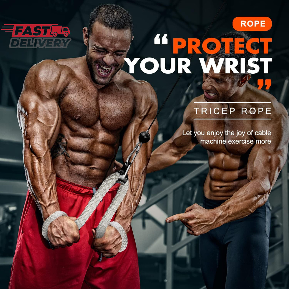 HPYGN Tricep Rope, Press down Cable Machine Attachment Set, LAT Pulldown Attachm