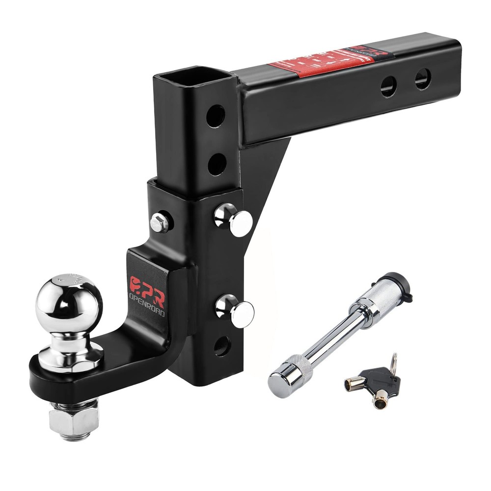 OPENROAD Adjustable Trailer Hitch Ball Mount - 1, Silver