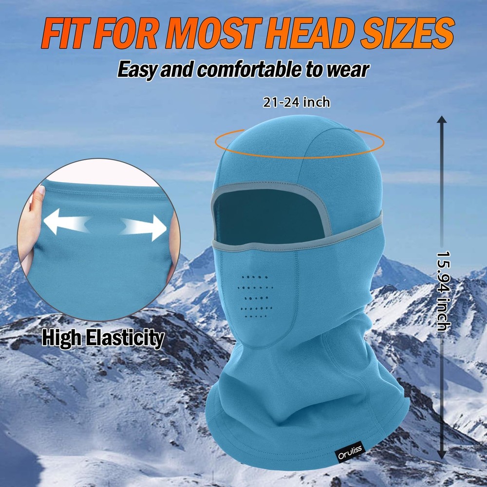 Ski Mask Balaclava (US, Alpha, One Size, Medium, Blue) Size-Medium, Blue