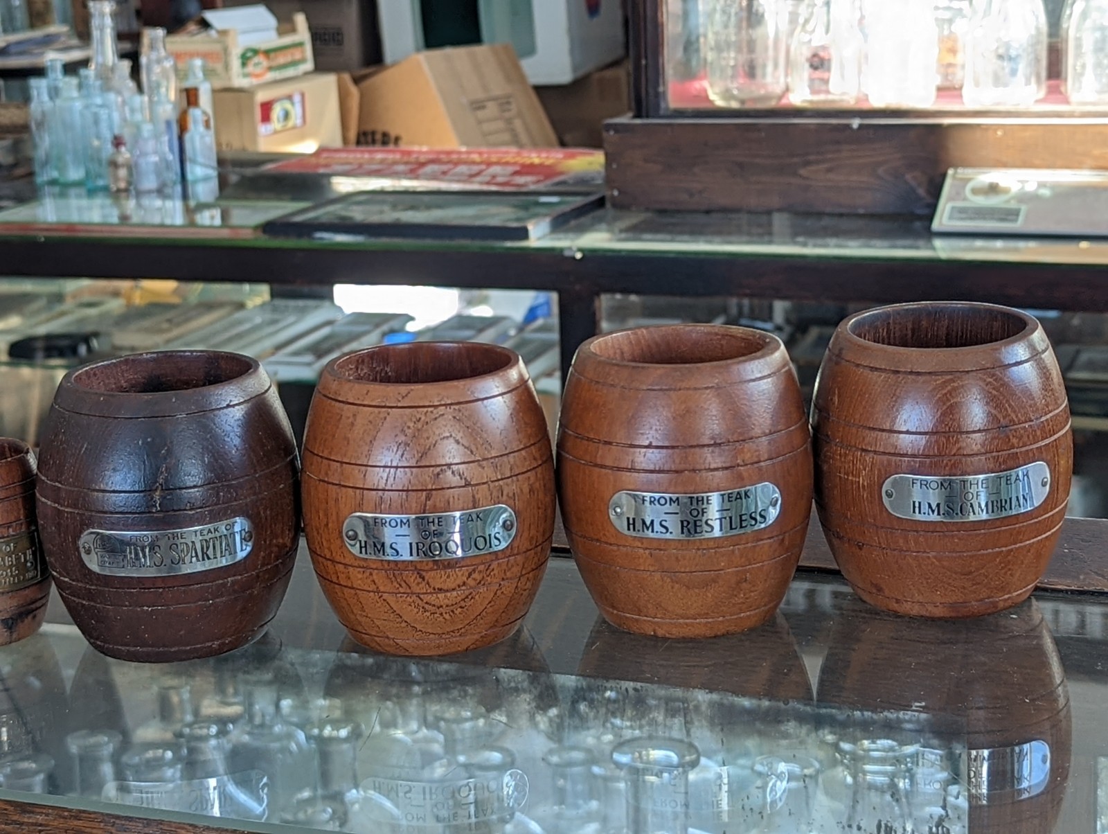 8 Wooden HMS WW1 Teak Relic Battleship Barrels War Ship British