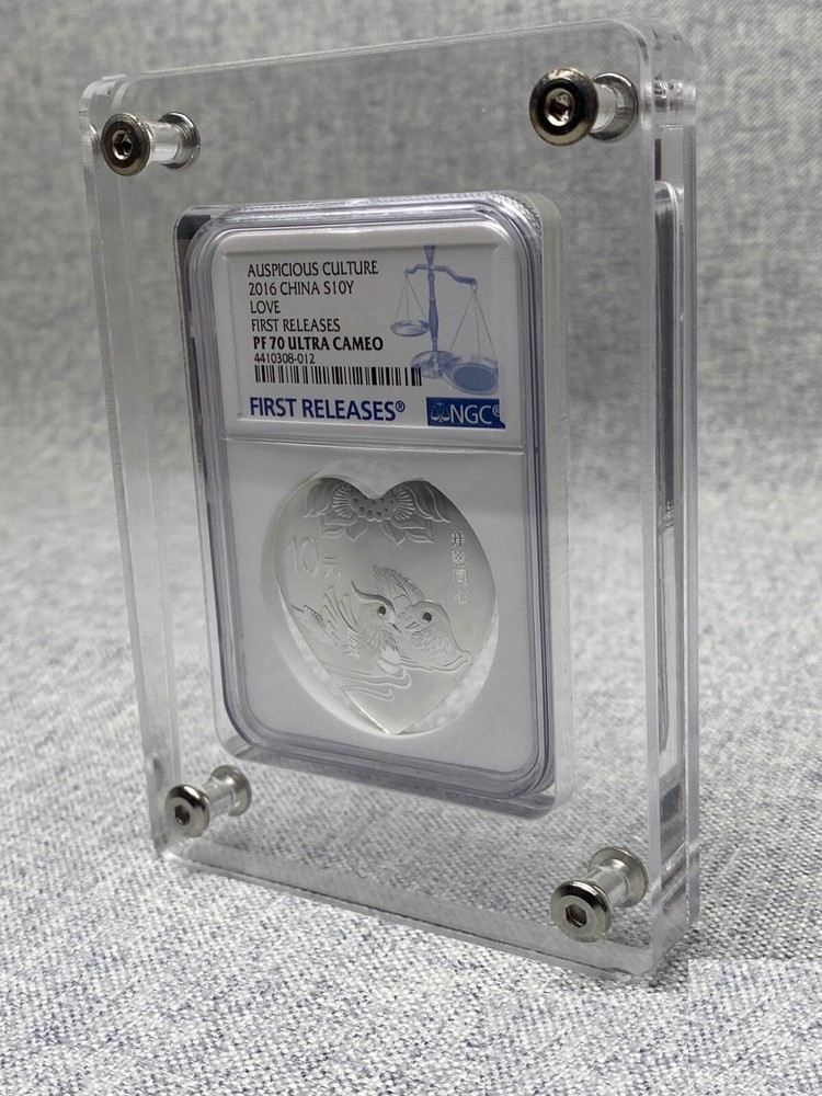 Crystal Acrylic Display Frame Protector Storage Box For NGC Coin Holder