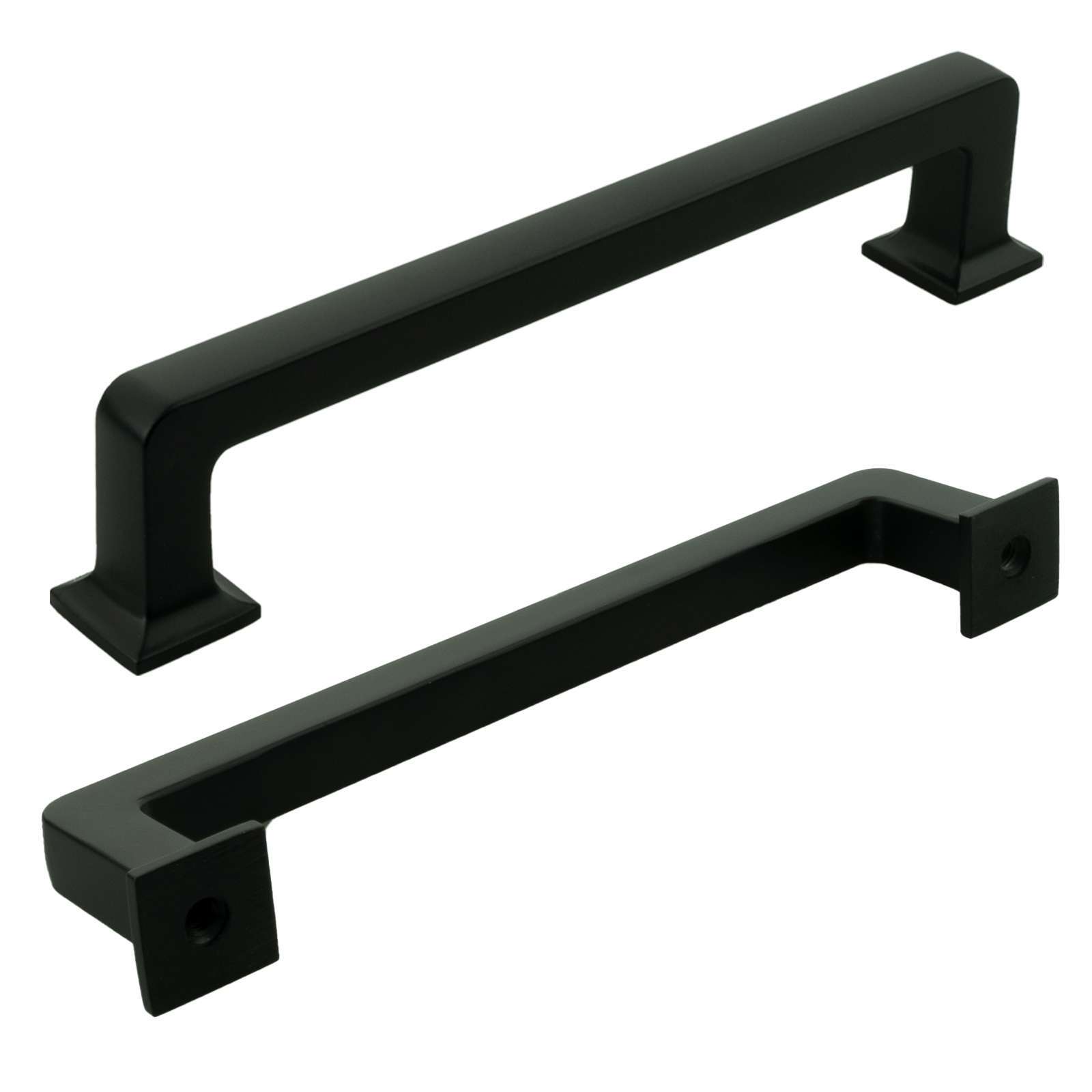 Solid Matte Black Cabinet Door Handles Pulls Knob Kitchen Bathroom Drawer Square