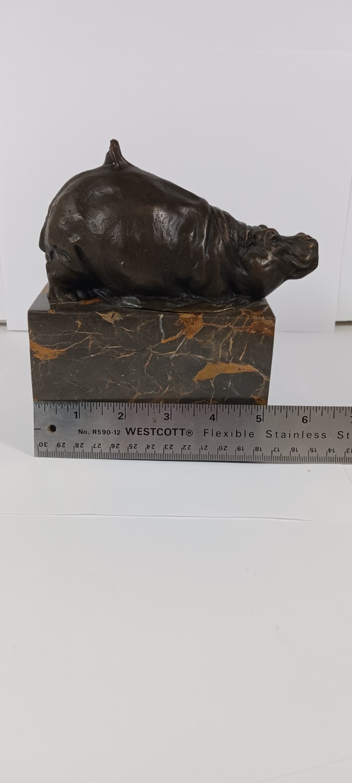 Statue Sculpture hippo Wildlife Art Deco Style Art Nouveau Style Bronze Figurine