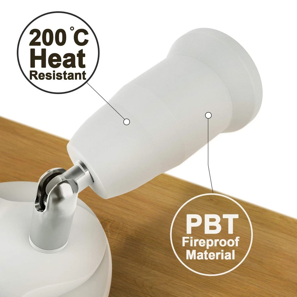 Dicuno 3 in 1 E26 Light Socket Splitter Adapter, Standard Base LED Bulb Converte