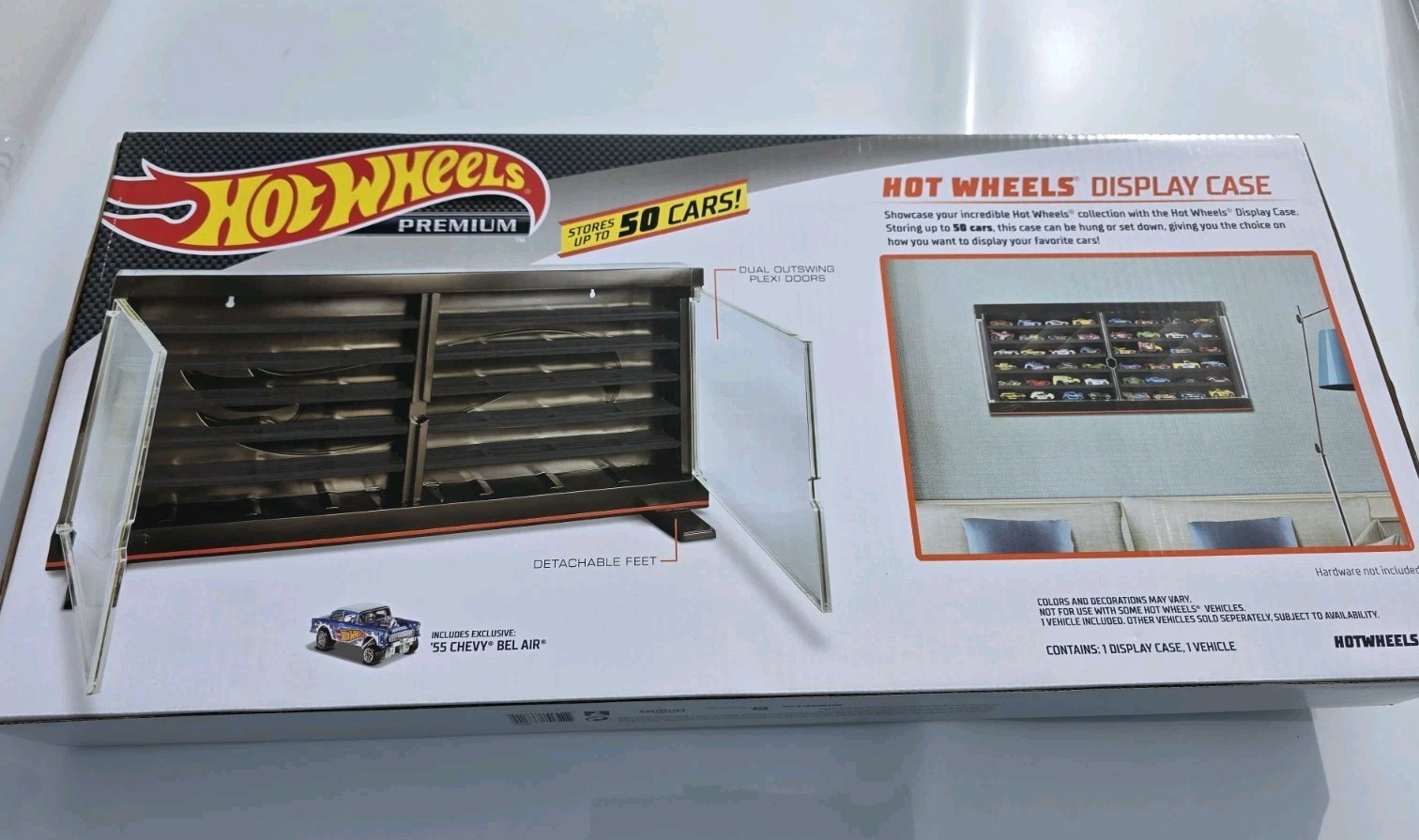 HOT WHEELS DISPLAY CASE with EXCLUSIVE ‘55 CHEVY BEL AIR GASSER NEW AND SEALED