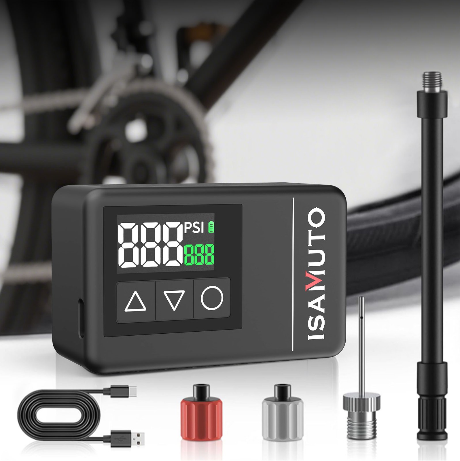 ISAMUTO MINI Portable Bicycle Tire Pump Max 120 PSI Fast Inflation Bike Air Pump