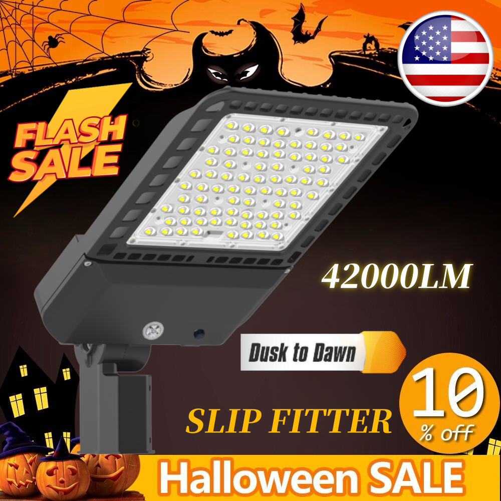 200/300W LED Parking Lot Light Commercial Outdoor IP65 Shoebox Street Pole Lamp