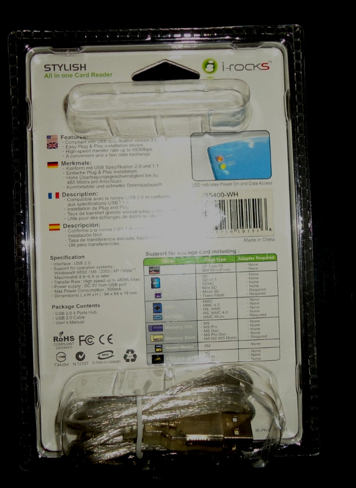 I-rocks IR-5400 STYLISH Multi Card White Reader