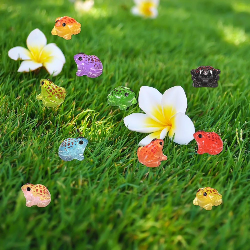 60-Pack Luminous Mini Resin Frogs, Tiny Frog Figurines [Green]