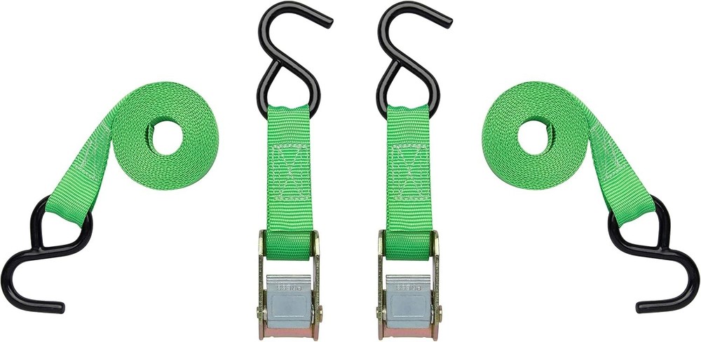 Secure Your Load with 6’ Cambuckle Ratchet Straps – 2 Pack, 400lb Safe Work Load