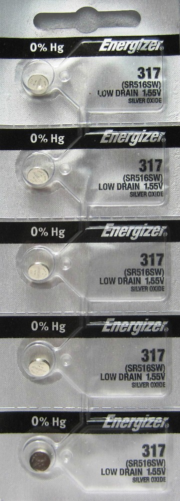 5 PC SR516SW Battery 317 Energizer