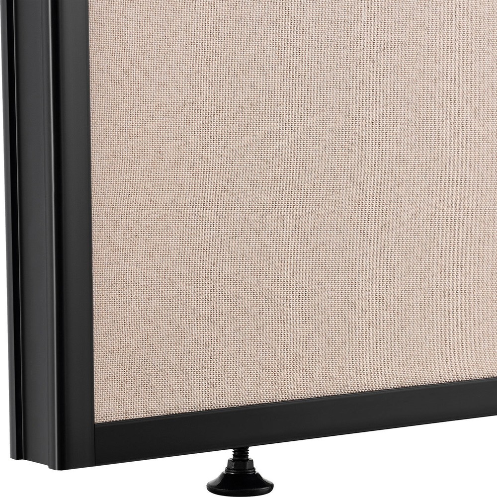 Office Partition Panel With Partial Window 60-1/4"W x 72"H Tan