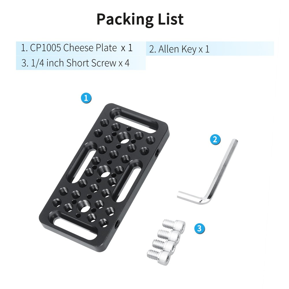 10*5cm Multi-Functional Cheese Plate with 1/4" & 3/8" Threads, Switching Mountin