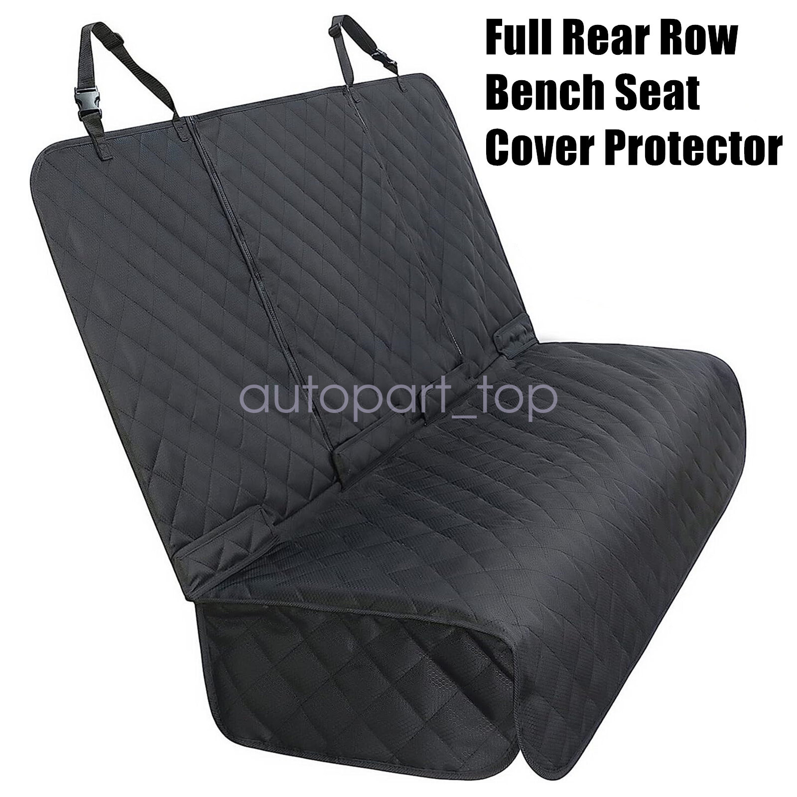 Seat Cover Rear Back Car Pet Dog Travel Waterproof Bench Protector Luxury -Black