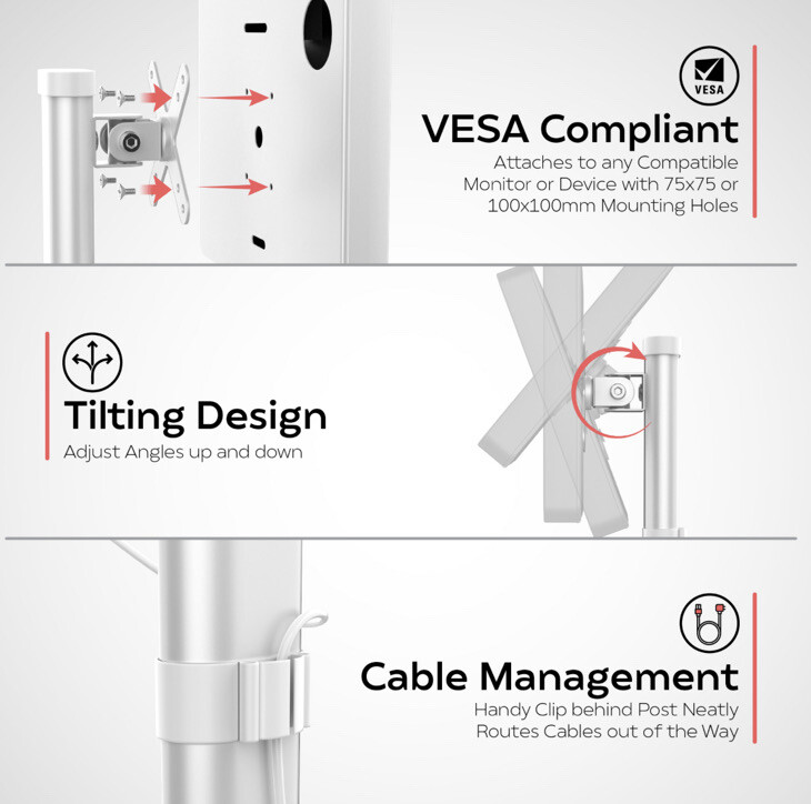 CTA Digital ~Height Adjustable Desk Mount With Non Security Universal Holder