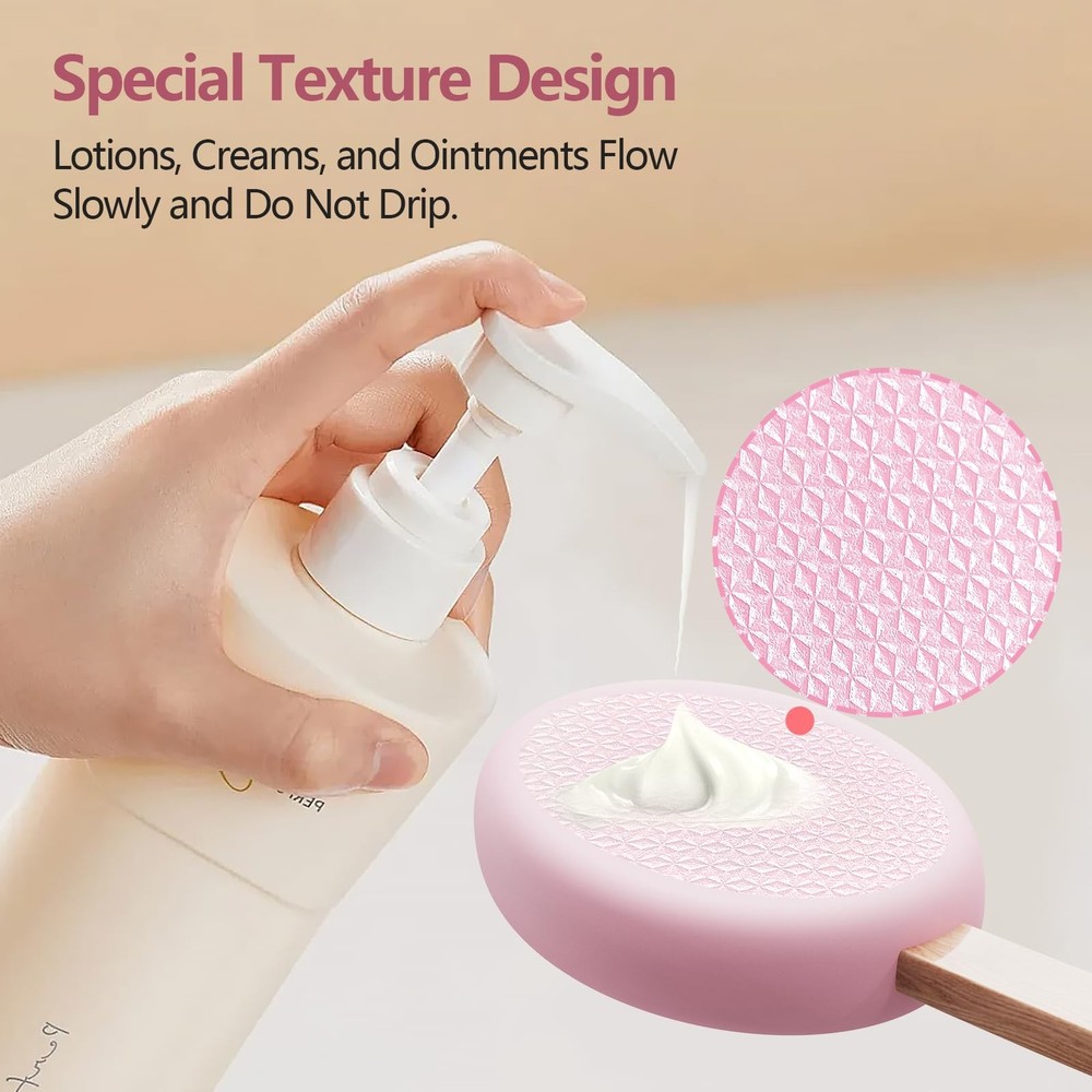 Svarvns Lotion Applicator With 4 Replaceable Pads for Back, Self, Pink