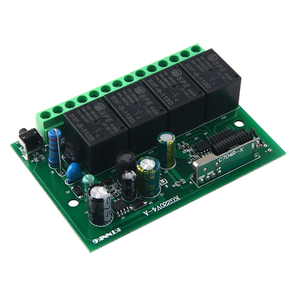 Receiver+Transmitter 4 Channel Remote Control Relay Switch Light Controller
