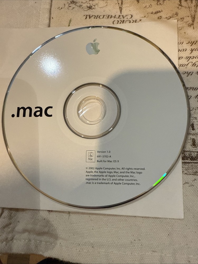 2002 Macintosh Mac .Mac Software Installation CD Version 1.0 Built For OS X