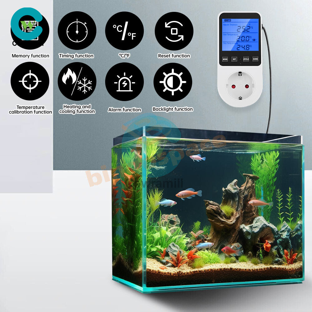 Digital Thermostat Outlet Plug Temperatures Controller Socket With Backlight