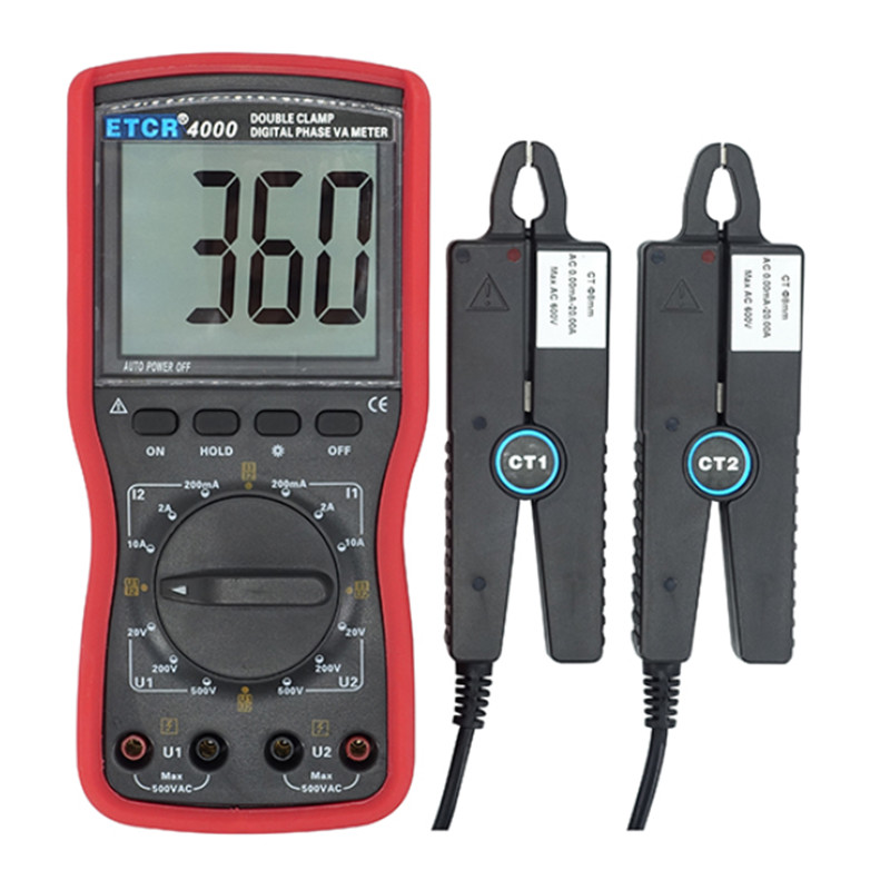 ETCR4000 Double Clamp Digital Phase Voltmeter New #