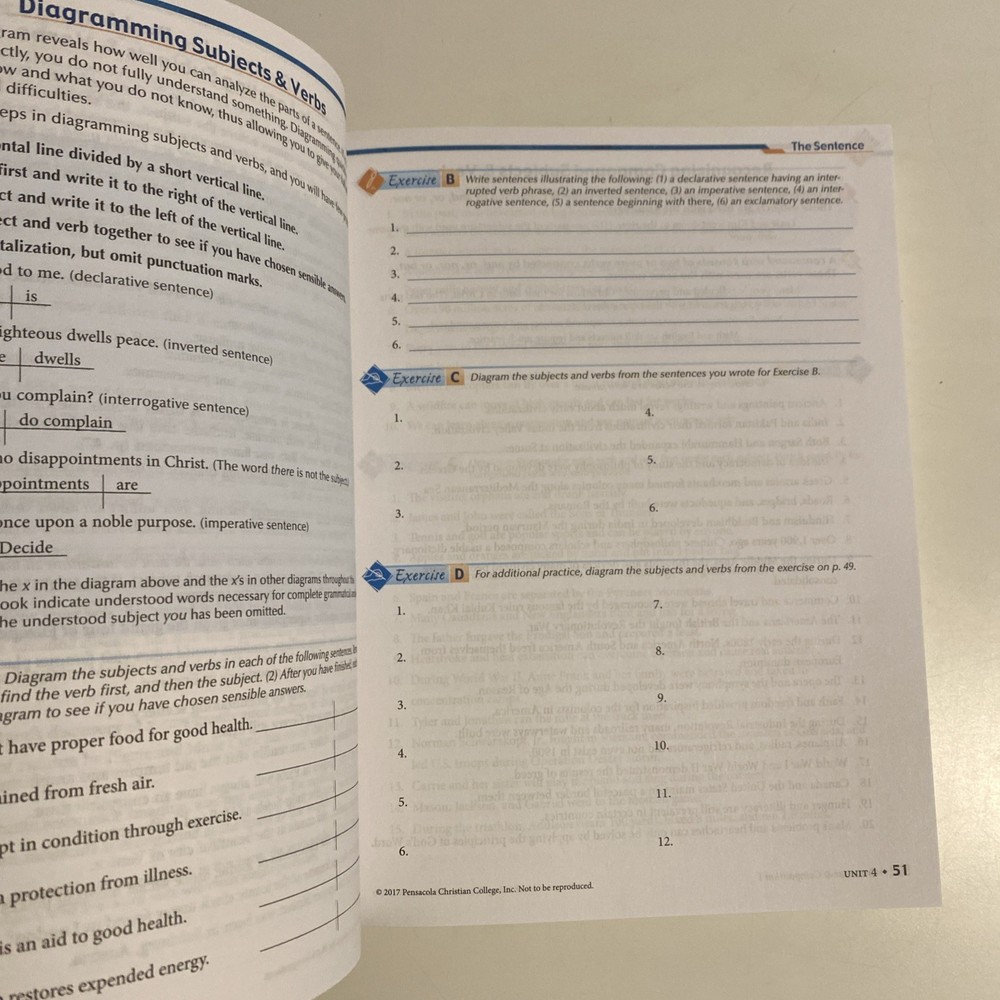 Abeka Grammar & Composition I Work Text Sixth Edition Like New