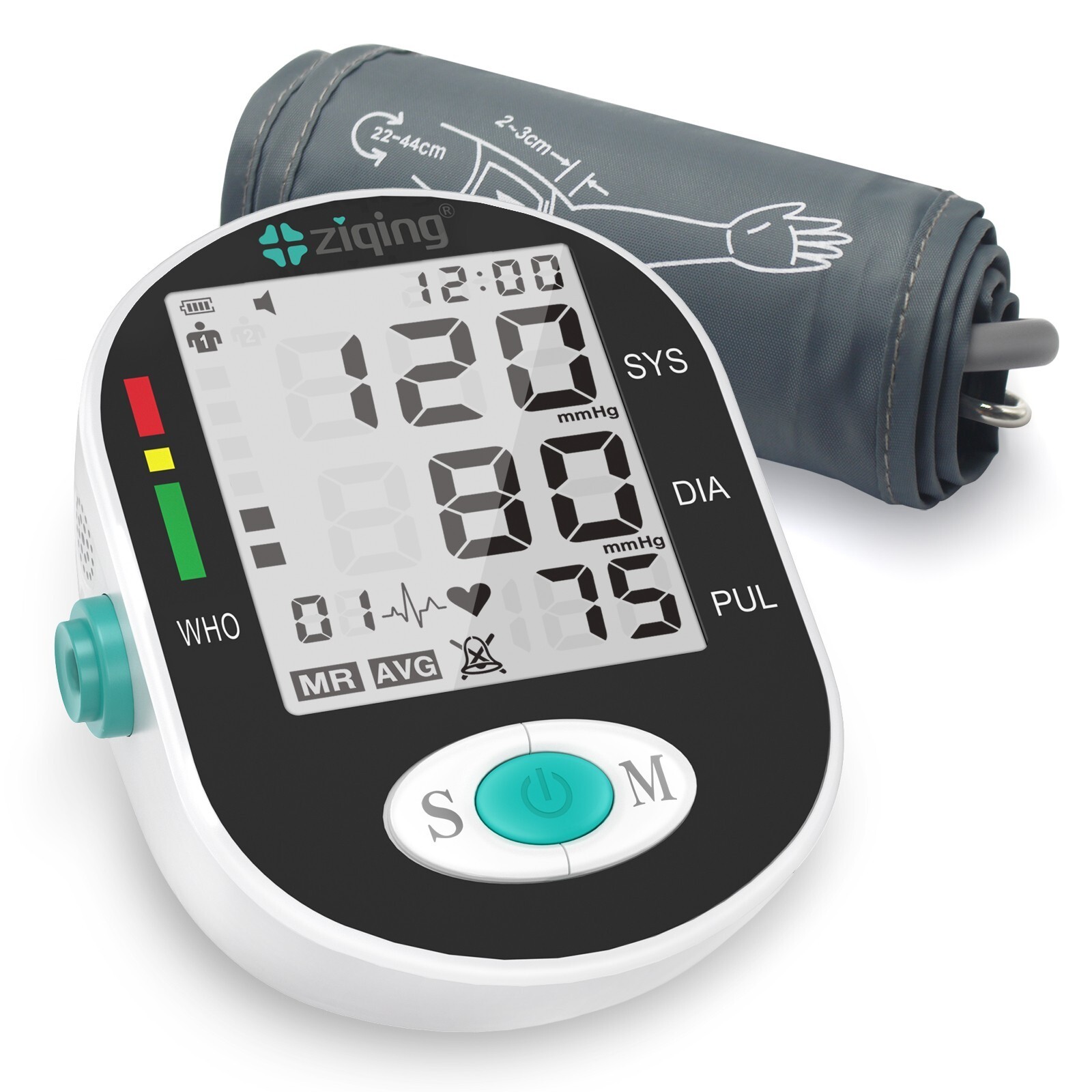 LCD Digital Blood Pressure Monitor Arm BP Large Cuff Pulse Meter Machine&Voice