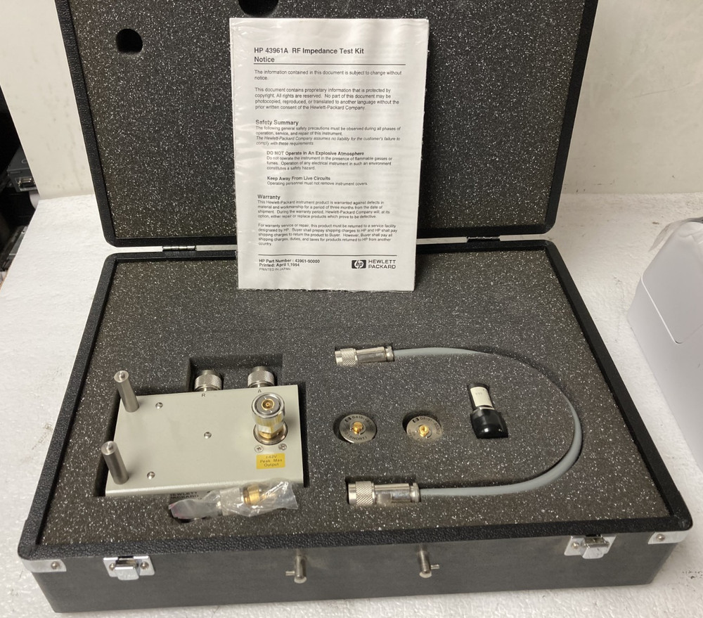 Agilent HP 43961A RF Impedance Test Kit with Case