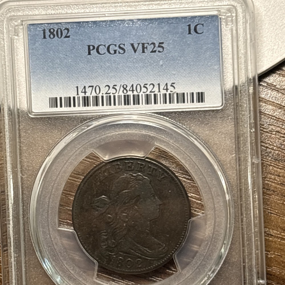 1802 Draped Bust Large Cent : PCGS VF25